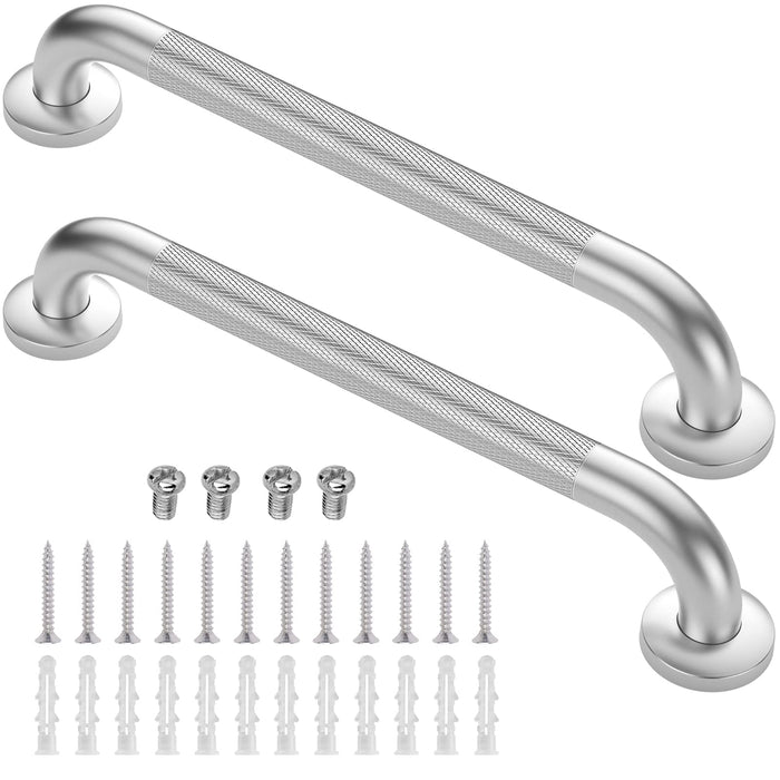 2 Pack 18 Inch Grab Bars for Bathtubs and Showers, Anti Slip Shower Grab Bars Stainless Steel Shower Handle Handicap Elderly Senior Assist Bathroom Saft Handle