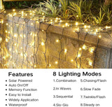 Joomer Solar Christmas Lights 72ft x 2 Pack 200 LED 8 Modes Solar String Lights Waterproof Solar Fairy Lights for Christmas Decorations (Warm White)