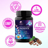 Myo-Inositol & D-Chiro Inositol Blend - 60 Day Supply, Premium 40:1 Ratio, Hormone Support for Women, Ovarian Health Myo Inositol Vitamin B8, Nature's Inositol Supplement - 120 Capsules