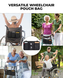 JOYTUTUS Wheelchair Side Bag, Wheelchair Armrest Storage Pouch Bag with Cup Holder, Wheelchair Accessories Bag for Walker, Rollator, Electric Scooter or Wheelchair