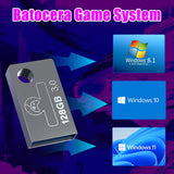 Retro Game Console USB Drive 128G, Retro Drive with 43254 Video Games, 74 Emulator Console, Hyper Base Mini Plug and Play for Steam Deck/Win 600/PC, Batocera 37 Game System Support Win 8.1/10/11