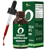 Organic Soursop Graviola Leaves Extract, Soursop Bitters Liquid, 98% Absorption, Vegan, Non-GMO, Gluten Free - 4 fl oz