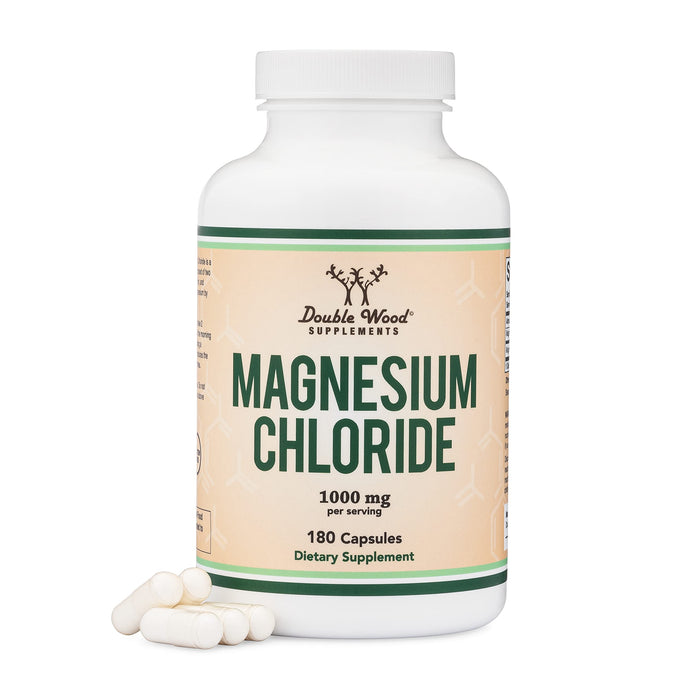 Magnesium Chloride (Cloruro De Magnesio) - 180 Capsules, 1,000mg Per Serving, Supports Digestive and Bone Health - Non-GMO and Gluten Free by Double Wood Supplements