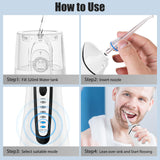 Cordless Water Flosser for Teeth Rechargeable - FZCOK 7 Clean Settings Oral Irrigator Dental Flosser for Braces Adults Teeth Cleaning Portable with Long Battery Life, Waterproof (White)