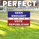 Vote Republican 2024 Yard Sign | Anti-Democrat Trump MAGA Republican Double Sided Election Garden Sign for Americans | Made in USA 12 X 18" Lawn Decoration