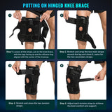 Hinged Knee Brace for Meniscus Tear: Adjustable Support for Knee Pain w/ Built-in Side Stabilizers & Removable Metal Hinges for ACL MCL Injury or Surgery Recovery - Men and Women FSA or HSA Eligible