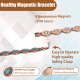 MagVIVACE Copper Bracelet for Women for Arthritis and Joint, Pure Solid Copper Lymph Detox Magnetic Therapy Bangle, Copper Jewelry, 3500 Gauss Magnet