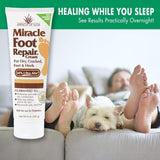 Miracle Foot Repair Cream, 4 oz Repairs Dry Cracked Heels and Feet, Diabetic-Safe, 60% Pure Ultra Aloe Moisturizes, Softens, and Repairs, Relief from Discomfort of Ingrown Toenails (2-Pack)