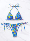 BIKINX Sexy High Cut Floral Bikini Sets Underwire Swimsuits for Women Push Up 2 Piece Bathing Suits