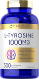 Carlyle L Tyrosine Capsules | 1000mg | 300 Count | Non-GMO & Gluten Free Supplement