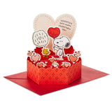 Hallmark Paper Wonder Mini Valentine's Day Card - 3D Red Snoopy & Woodstock Design