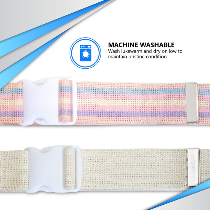 NYOrtho Plastic Buckle Gait Belt - Adjustable Machine Washable Strong and Durable Material Latex Free, Pastel, 54"