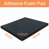 8 Pcs Black Adhesive Foam Padding, Closed Cell Foam Sheet 1/4" Thick 4 Inch X 4 Inch, Neoprene Rubber Pad Self Stick Anti-Slip Adhesive Anti Vibration Foam Pad (4inX 4inX 1/4in, 8)