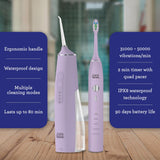 GuruNanda Lion & Lamb Kit (Lavender), Portable Water Flosser (300ml) with 4 Jet Tips, 5000 mAH Rechargeable Sonic Toothbrush with 4 Brush Heads & More