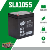 Interstate Batteries 12V 5Ah Battery (F1 Terminal) SLA AGM VRLA Rechargeable Replacement for Alarms, Security, Garage Door Openers for Chamberlain, Genie, Liftmaster, Craftsman, Workhorse (SLA1055)