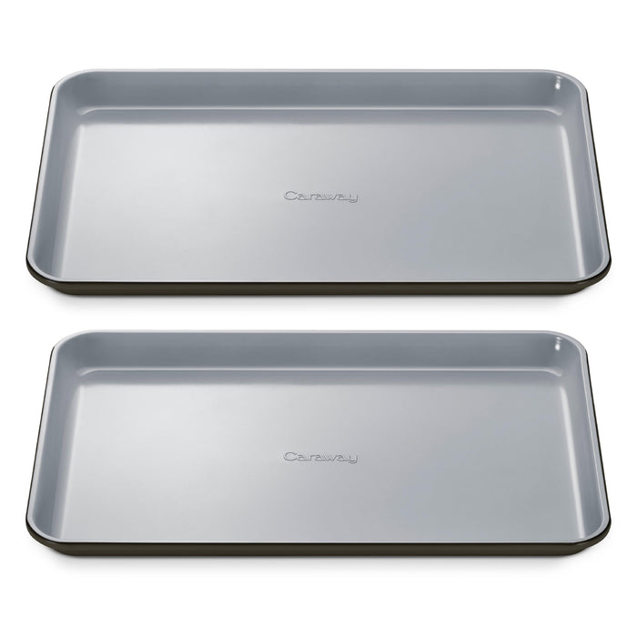 Caraway Non-Stick Ceramic Medium Baking Sheet - Naturally Slick Ceramic Coating - Non-Toxic, PTFE & PFOA Free - Perfect for Baking, Roasting, and More - Medium (15" x 10") - Black