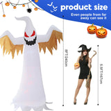 Dearsun 8FT Giant Halloween Inflatable Ghost with red Flame lamp Inside, Blow up Halloween Inflatable Outdoor Decoration Jumbo Party Yard Decoration (Ghost with Flame lamp)