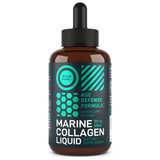 Liquid Marine Collagen Peptides Supplements - 1,000mg Hydrolyzed Collagen Marine with Hyaluronic Acid 10mg - Joint Hair Skin and Nails Vitamins - Natural Lemon Flavor, Liquid Collagen Elixir 2oz