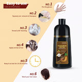 KINGMING Hair Dye Shampoo 3 in 1 for Gray Hair, Hair Color Shampoo for Women Men Grey Hair Coverage, Herbal Ingredients Champu Con Tinte Para Canas 500ml (Chestnut Brown)