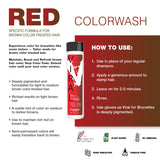 Red Hair Color Depositing Colorwash, Red Viral Shampoo for Brunettes and Brown Hair + Bondfix Bond Rebuilder, Semi Permanent Hair Color, Vegan Hair Dye by Celeb Luxury