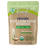 Konsyl Organic Psyllium Husk Powder - Perfect for Vegan Baking - USDA Certified Fiber Supplement Powder - All Natural, Gluten-Free, Sugar-Free, Unflavored - 1 Pack - 340g Gusset Bag
