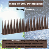 Bird Spikes 4 Inch High，Pigeon Outdoor Deterrent Spikes, Used to Keep Cats Small to Medium Sized Birds Away.Bird Plastic Fence Spikes for Railing and Roof.Away Covers 10.7 Feet(325cm), Brown