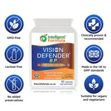 Vision Defender BP Eye Supplement: Bilberry and Pine Bark Extracts for Eye Pressure and Eye Health Support (60 Vegan Capsules)