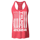 shop4ever® Trump Flag 2024 Women's Racerback Tank Top Medium Heather Red 0