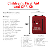 Portable First Aid Kit for Kids with CPR Shield - Ideal for Home, Car, School, Camping, and as a Travel First aid kit. Latex-Free Bandages – Children First Aid Guide by The Life Safety Pro