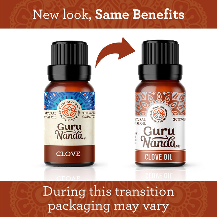 GuruNanda Clove Essential Oil (2 Pack x 0.5 Fl Oz) - 100% Pure, Natural and Undiluted Aromatherapy Oil - Premium Diffuser Oil, Perfect for Massages & DIY Recipes - Helps Support Muscle & Joint Pain