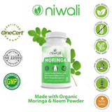 NIWALI Moringa Oleifera + Leaf Nutritional Supplement – 30 Day Supply – 90 Capsules