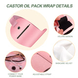 Castor Oil Pack Wrap with Heating for Waist and Neck, Jamaican Black Castor Oil Cold Pressed 130ml/4.58oz, Reusable Organic Castor Oil Pack Kit, Birthday Gift for Women Mom Men Dad (Pink)