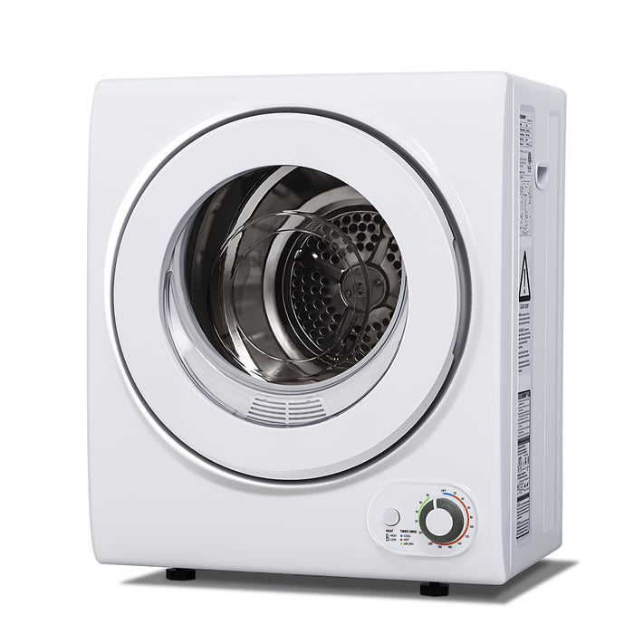 Euhomy Portable Dryer 1.5 cu. ft., 850W Powerful Clothes Dryer with Stainless Steel Drum and Exhaust Hose, Dryer Ideal for Apartments, RVs, Dorm Rooms，White