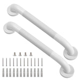 Rackickyer Shower Grab Bar, 2 Pack 16 Inch White Bathroom Grab Bar, 1.25" Diameter 304 Stainless Steel Anti-Slip Grab Bars for Bathtubs and Showers, Handicap Shower Grab Bar for Seniors Elderly