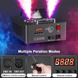 Fog Machine with Lights, 2000W 30000CFM Vertical Smoke Machine 16 Colorful LED Lights, DMX & Manual Control & Wireless Remote, Smoke Machine for Party Halloween Christmas DJ Disco Outdoors (1 Pcs)