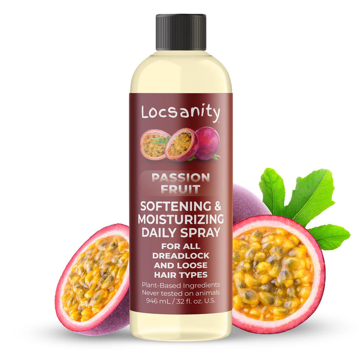 Locsanity Daily Moisturizing Spray for Dull, Dry Locs – Jumbo Size Passion Fruit Hair and Scalp Moisturizer for Dreadlocks, Sisterlocks, Microlocks, Braids to Control Oil and Frizz (32 fl oz)