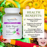 Kidz Digest Chewable, 90 Tablets - #1 Practitioner Recommended - Promote Healthy and Complete Digestion and Elimination, for Kids by Transformation Enzymes