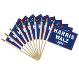 10 Pcs Kamala Harris Waltz 2024 Flag Harris Waltz for President Flags Small Mini Stick Flags Banner for Indoor and Outdoor Decorations (Harris Waltz-5)