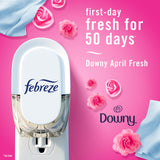 Febreze Plug in Air Fresheners, Downy April Fresh, Odor Eliminator for Strong Odors, Scented Oil Refill (3 Count)