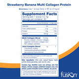 Bariatric Fusion Strawberry Banana Multi Collagen Protein Powder | Plus Joint Support Complex of MSM and Glucosamine | Dairy, Gluten & Soy Free | Non-GMO | 30 Servings