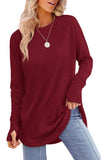 XIEERDUO Ladies Long Sleeve Tops Christmas Shirts for Women Plus Size Clothes Burgundy XXL