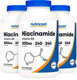 Nutricost Niacinamide (Vitamin B3) 500mg, 240 Capsules (3 Bottles)