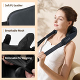 KNQZE Neck Massager with Heat, Cordless 4D Deep Tissue Kneading Massage, Shiatsu Neck and Shoulder Massage Pillow for Neck, Traps, Back and Leg Pain Relief, Gifts for Men Women