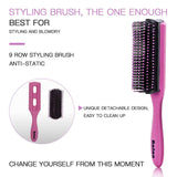 4Pcs Hair Brushes for Women, Hair Comb for Women and Detangling Paddle Brush, Great On Wet or Dry Hair, No More Tangle Hair Brush Set for Straight Long Thick Curly Natural Hair (Pink)