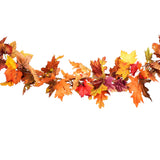 DearHouse 2 Pack Fall Garland Maple Leaf, 5.9Ft/Piece Hanging Vine Garland Artificial Autumn Foliage Garland Thanksgiving Decor for Home Wedding Fireplace Party Christmas (Orange)