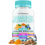 10-in-1 Immune System Support Booster with Elderberry, D3, Selenium, Quercetin, Zinc, Vitamin C, Ginger, Turmeric Curcumin, B6, Echinacea – Natural Immune Defense – Made in USA (60 Count (Pack of 3))