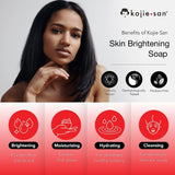 Kojie San Skin Brightening Soap - Original Kojic Acid Soap for Dark Spots, Hyperpigmentation, & Scars with Coconut & Tea Tree Oil 135g x 5 Bars