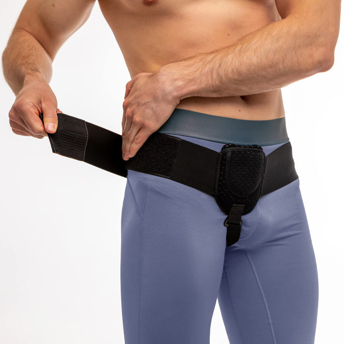 Hernia Belts for Men and Women - Adjustable Right or Left Side Groin Hernia Truss - Pre or Post-Surgical Scrotal Invisible Inguinal Hernia Support for Men - Medical Hernia Guard with 2 Removable Pads (X-Large)