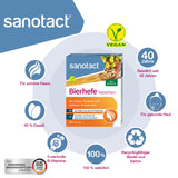 sanotact Bierhefe Tabletten (400 Tabletten) • 100% natürliche Bierhefe vegan • Mit Biotin für schöne Haare & gesunde Haut • 6 B-Vitaminen • Auch für Hunde geeignet • Hefetabletten