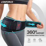 COMFORCE Sacroiliac Hip Belt with Ice Pack, Dual Adjustable and Compression Trochanter Lower Back Support Brace, Sciatic Nerve Support Belt for Sciatica Pain, Pelvis, Joint, Waist, Lumbar Relief